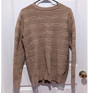 Quiet Luxury Tan Textured Crewneck Sweater BB Brooklyn Brigade Men's Medium